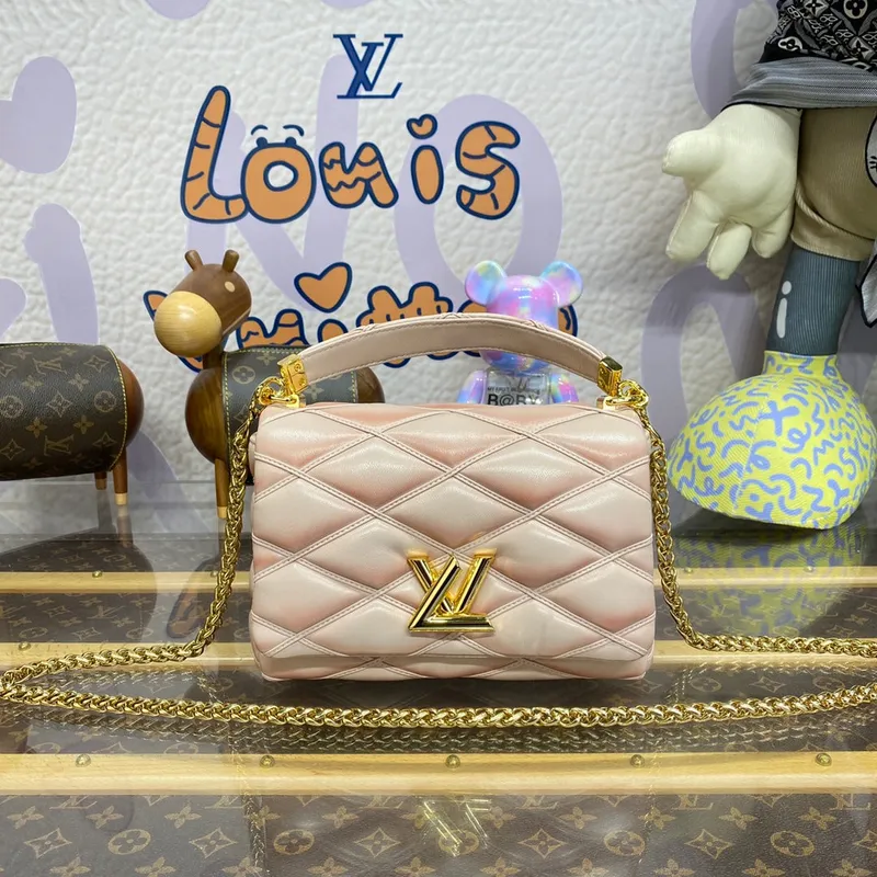 LV M23568 Louis Vuitton GO 14 MM Bag Beige Rose