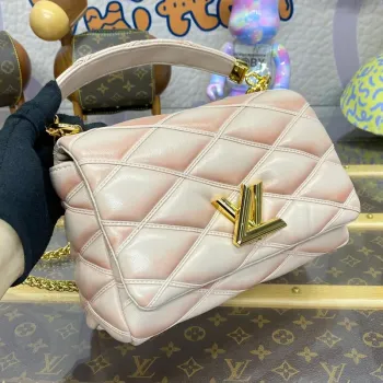 LV M23568 Louis Vuitton GO 14 MM Bag Beige Rose