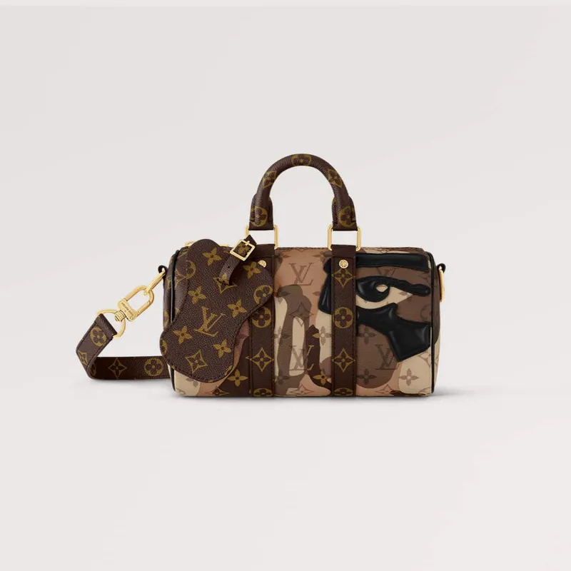 LV  M46678 Louis Vuitton Keepall Bandoulière 25 Bag Brown