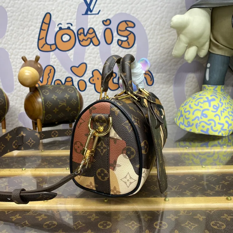 LV  M46678 Louis Vuitton Keepall Bandoulière 25 Bag Brown
