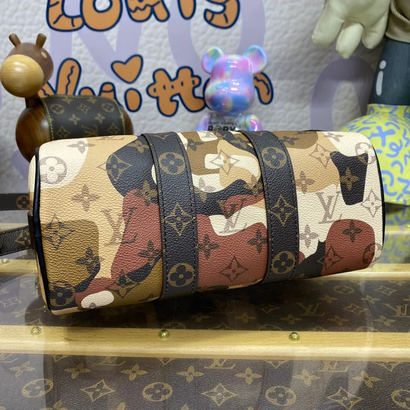LV  M46678 Louis Vuitton Keepall Bandoulière 25 Bag Brown