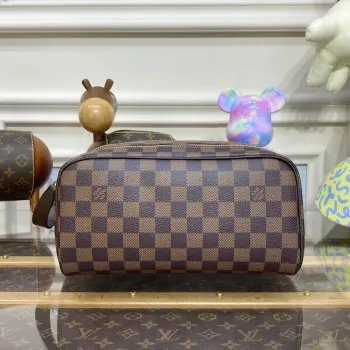 LV N40127 Louis Vuitton  Dopp Kit Toilet Pouch  Damier Ebene Canvas