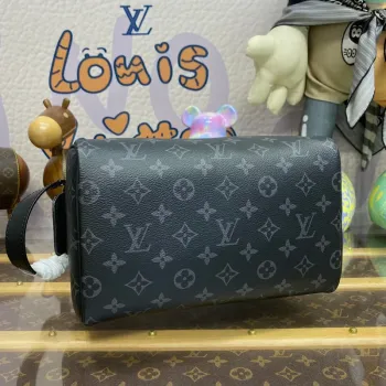 LV M44494 Louis Vuitton Dopp Kit Toilet Pouch Monogram Eclipse Coated Canvas