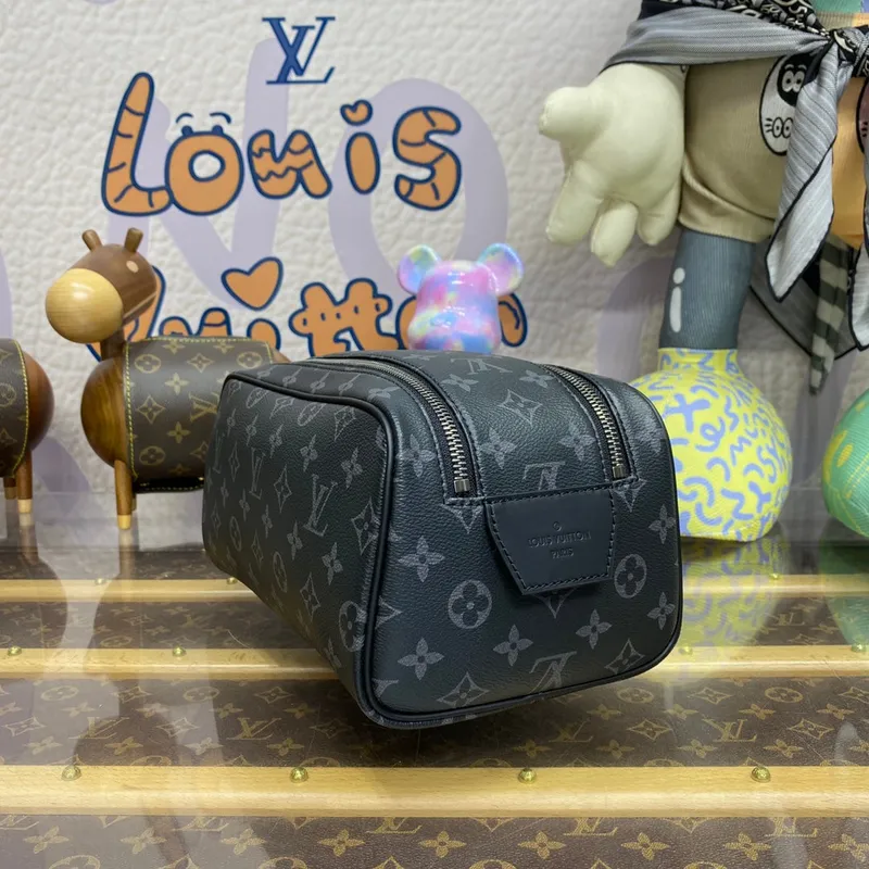 LV M44494 Louis Vuitton Dopp Kit Toilet Pouch Monogram Eclipse Coated Canvas