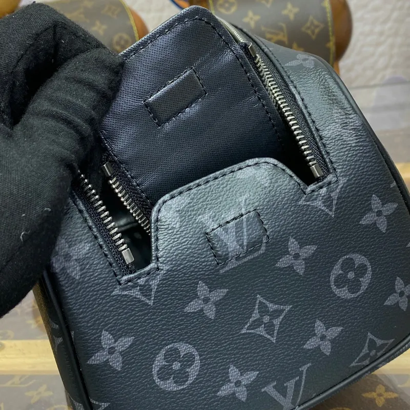 LV M44494 Louis Vuitton Dopp Kit Toilet Pouch Monogram Eclipse Coated Canvas
