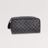 LV N40127 Louis Vuitton  Dopp Kit Toilet Pouch  Damier Graphite Canvas