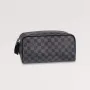 LV N40127 Louis Vuitton  Dopp Kit Toilet Pouch  Damier Graphite Canvas