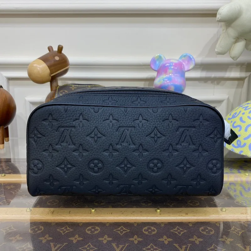 LV M59478 Louis Vuitton Dopp Kit Taurillon Monogram leather Black