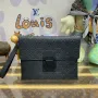 LV M82598 Louis Vuitton S Lock Pochette Monogram Empreinte Leather Black