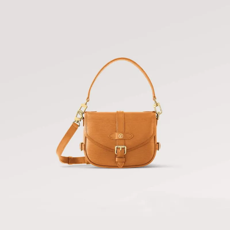 LV M23471 Louis Vuitton Saumur BB Handbag Safran Brown