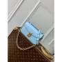 LV N85902 Louis Vuitton Pochette Métis East West Bag Ostrich leather Blue Glaze
