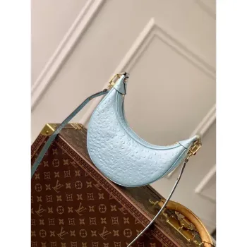 LV N85900 Louis Vuitton Loop Pm Ostrich leather Bag Blue Glaze