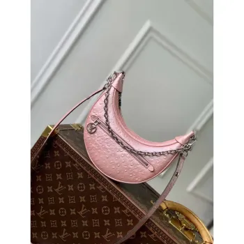 LV N85900 Louis Vuitton Loop Pm Ostrich leather Bag Pink Glaze