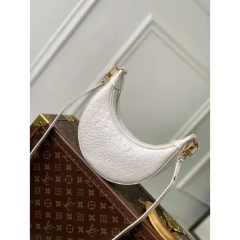 LV N85900 Louis Vuitton Loop Pm Ostrich leather Bag White Pearl