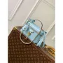 LV N85806 Louis Vuitton Vanity Chain Pouch Ostrich leather Bag Blue Glaze