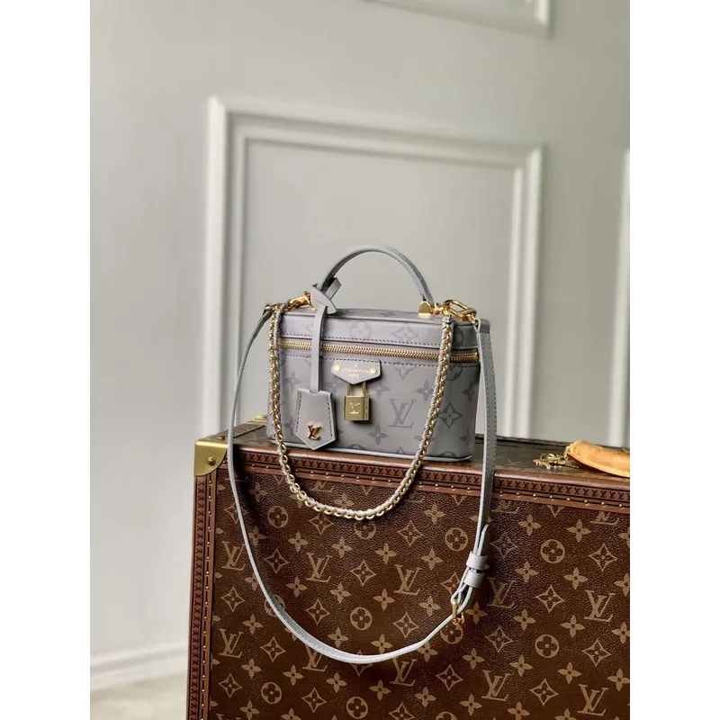 LV M12427 Louis Vuitton Vanity Chain Pouch Bag Trianon Gray