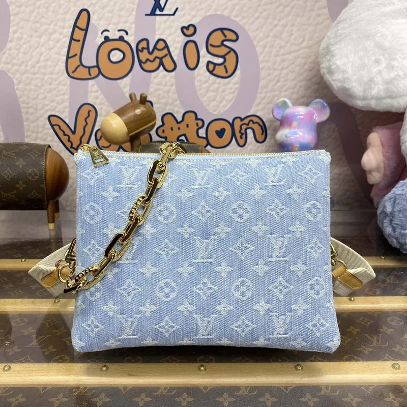 LV M24564 Louis Vuitton Coussin PM Handbag lambskin Light Blue