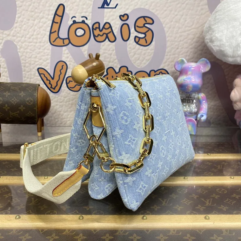 LV M24564 Louis Vuitton Coussin PM Handbag lambskin Light Blue