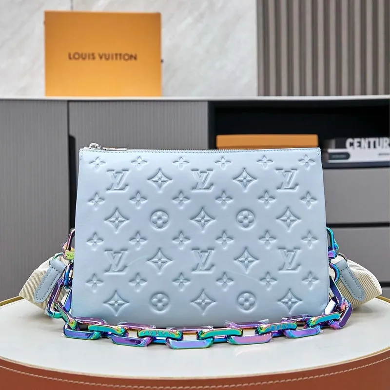 Louis Vuitton LV M11436 Coussin PM Handbag lambskin Washed Blue