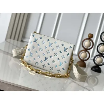 Louis Vuitton LV M11225 Coussin PM Handbag lambskin White and Blue