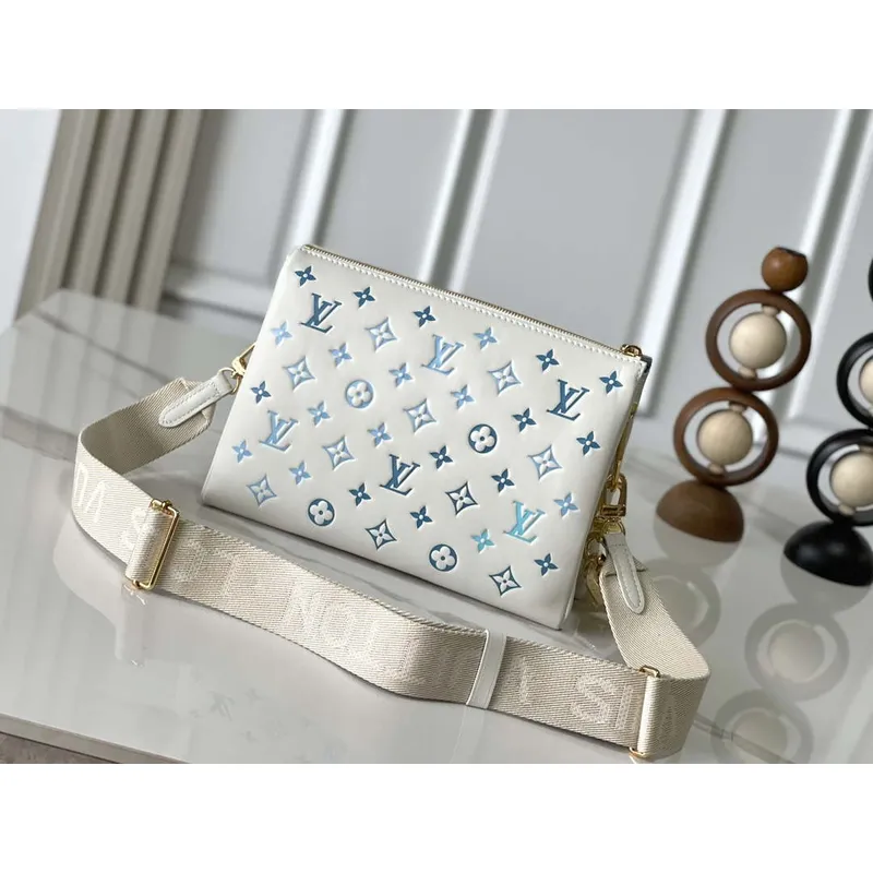 Louis Vuitton LV M11225 Coussin PM Handbag lambskin White and Blue