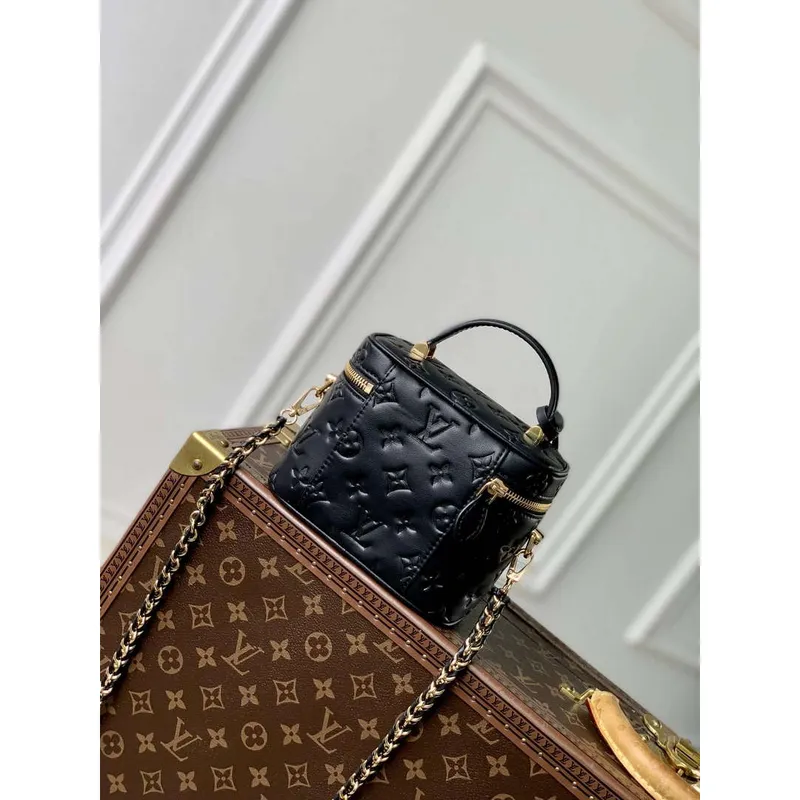 LV M25123 Louis Vuitton Vanity PM Handbag Black