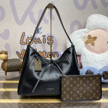 LV M25143 Louis Vuitton CarryAll Dark MM Bag Black