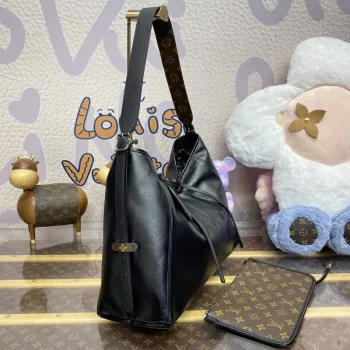 LV M25143 Louis Vuitton CarryAll Dark MM Bag Black
