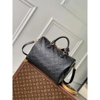 LV M47186 Louis Vuitton Speedy Soft 30 Handbag Black