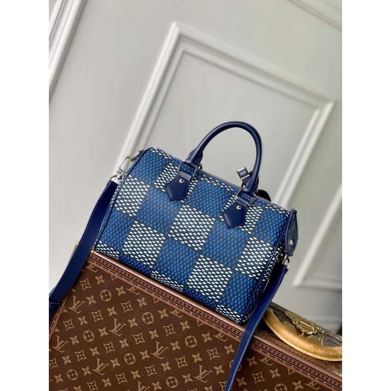 LV N40691 Louis Vuitton Speedy 25 Bandoulière Bag Blue