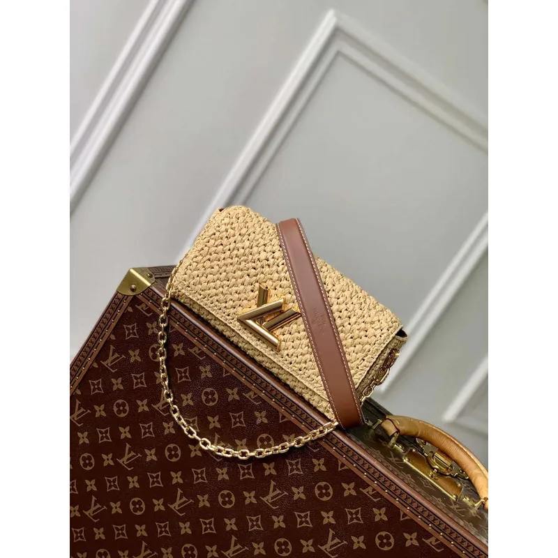 LV M25030 Louis Vuitton Twist West Bag Natural/Tan