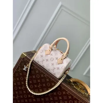 LV M24606 Louis Vuitton SPEEDY 18 LV&I Monogram Dune Coated Canvas Bag Beige