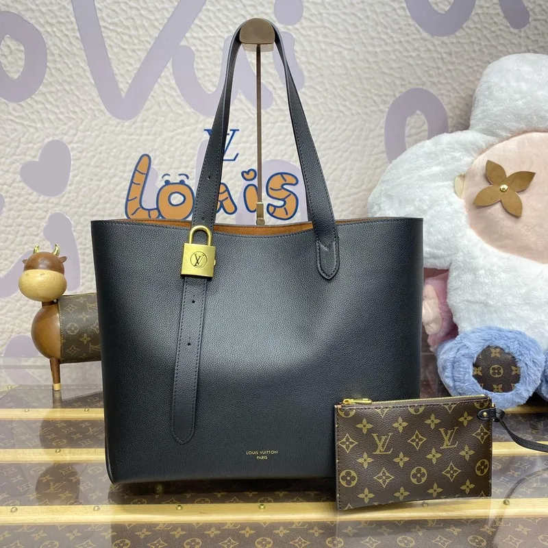 LV M25341 Louis Vuitton Low Key Cabas MM Bag Black