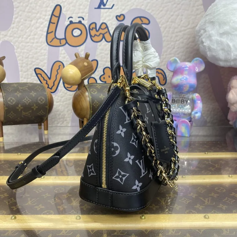 LV M12289 Louis Vuitton Alma BB Calfskin Leather Bag Black