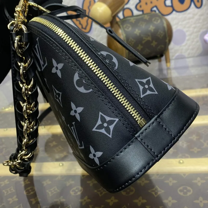 LV M12289 Louis Vuitton Alma BB Calfskin Leather Bag Black