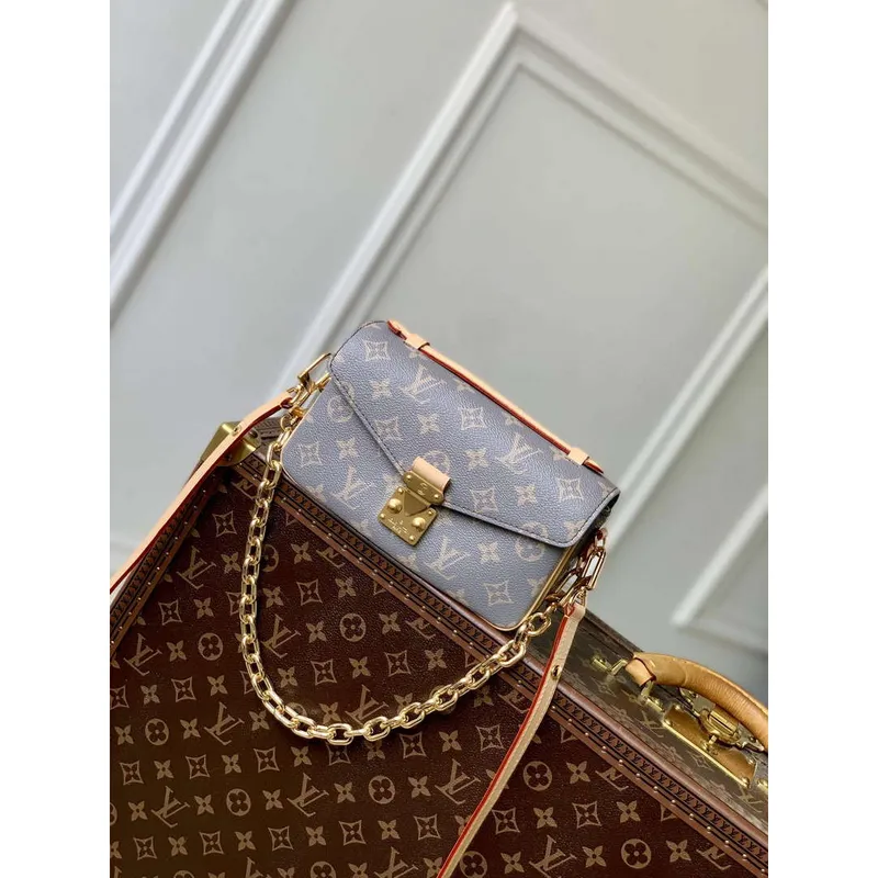 LV M12429 Louis Vuitton Pochette Métis East West Bag Trianon Gray