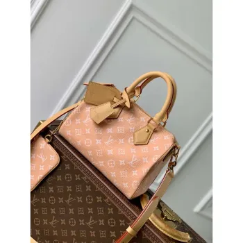 LV M24424 Louis Vuitton Speedy P9 Bandoulière 25 Monogram Bag Pastel Peach