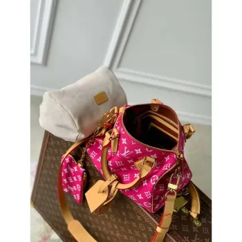 LV M11562 Louis Vuitton Speedy P9 Bandoulière 25 Monogram Bag Rose Red