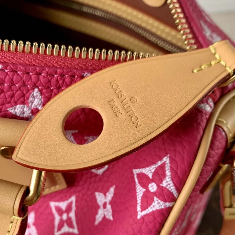 LV M11562 Louis Vuitton Speedy P9 Bandoulière 25 Monogram Bag Rose Red