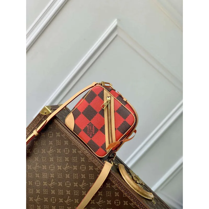 LV N40561 Louis Vuitton Chess Messenger Bag Red