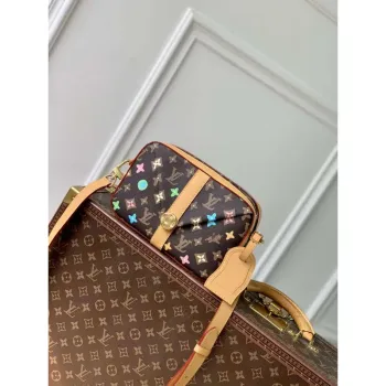 LV M24820 Louis Vuitton Envelope Messenger Cross body Bag Chocolate