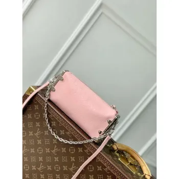 LV M25445 Louis Vuitton Slim Trunk Bag Ostrich Pattern Pink