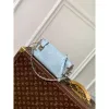 LV M25445 Louis Vuitton Slim Trunk Bag Ostrich Pattern Sky blue