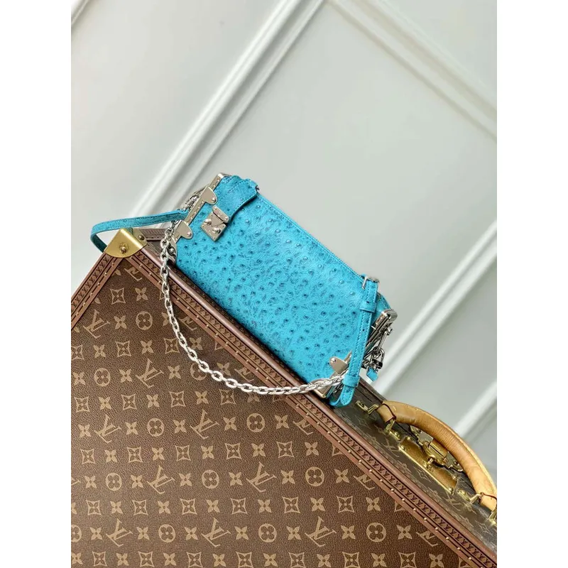 LV M25445 Louis Vuitton Slim Trunk Bag Ostrich Pattern Royal blue