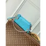 LV M25445 Louis Vuitton Slim Trunk Bag Ostrich Pattern Royal blue
