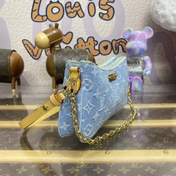 LV M83532 Louis Vuitton Liv Pochette Monogram Denim Bag Sky Blue