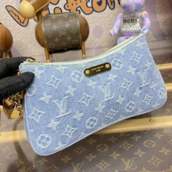 LV M83532 Louis Vuitton Liv Pochette Monogram Denim Bag Sky Blue