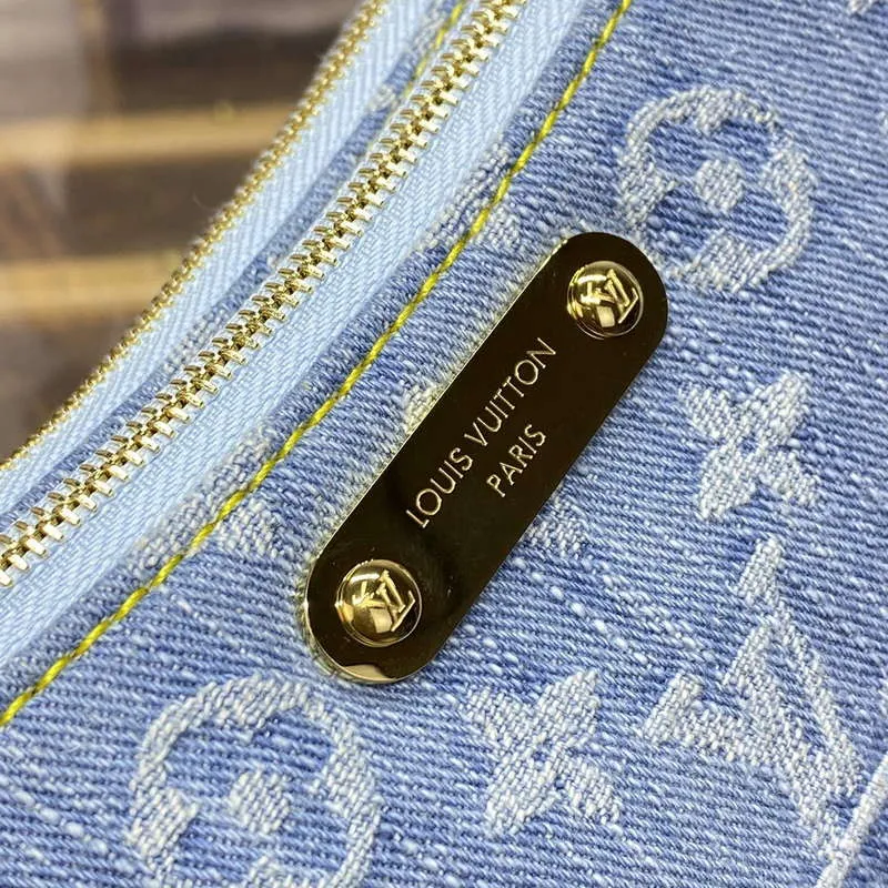 LV M83532 Louis Vuitton Liv Pochette Monogram Denim Bag Sky Blue