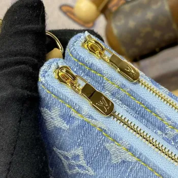 LV M83532 Louis Vuitton Liv Pochette Monogram Denim Bag Sky Blue
