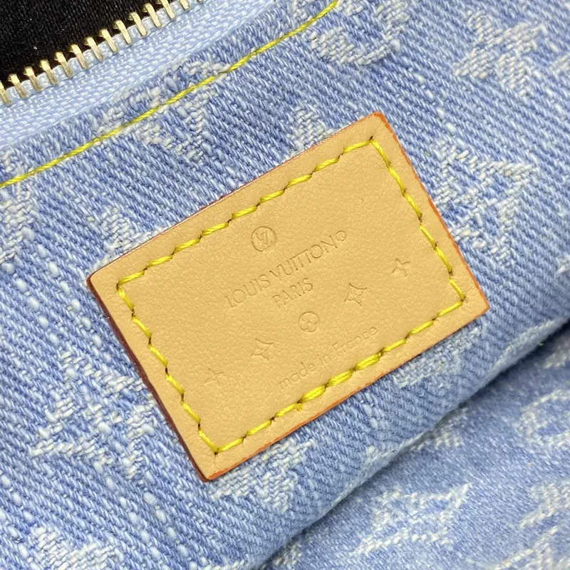 LV M83532 Louis Vuitton Liv Pochette Monogram Denim Bag Sky Blue